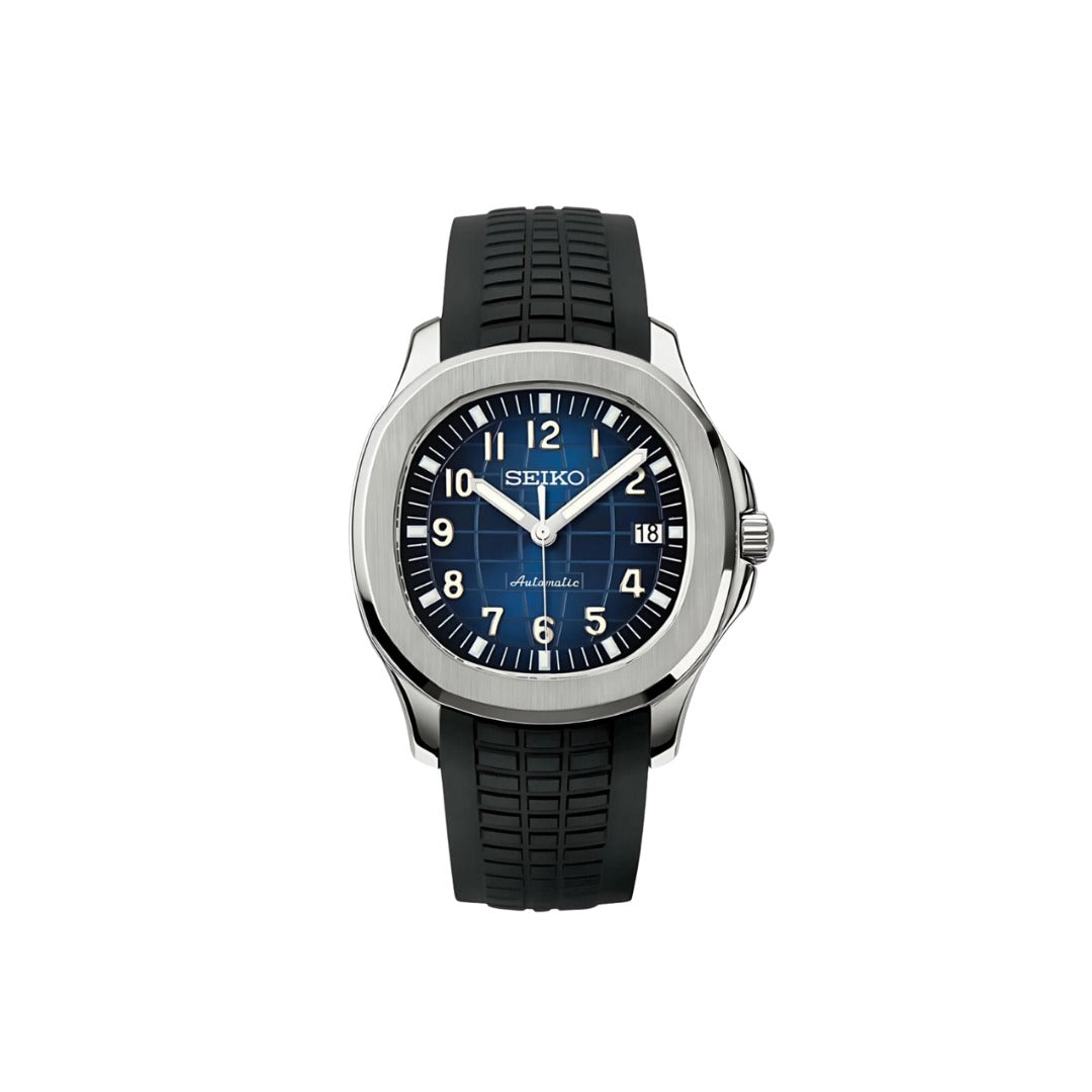 SEIKO MOD AQUANAUT SILVER BLUE MEN'S WATCH