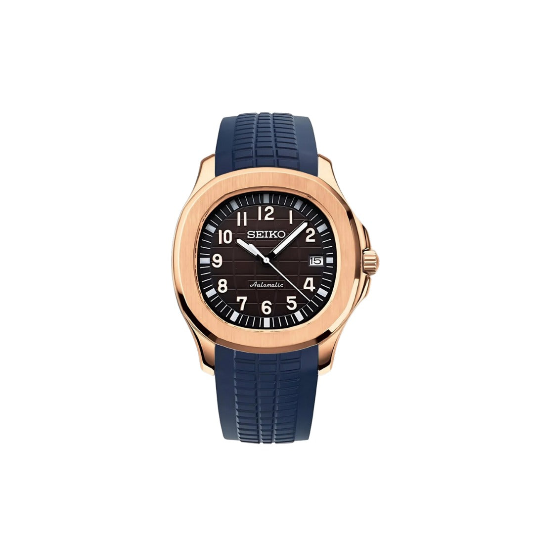 SEIKO MOD AQUANAUT BLUE BROWN MEN'S WATCH