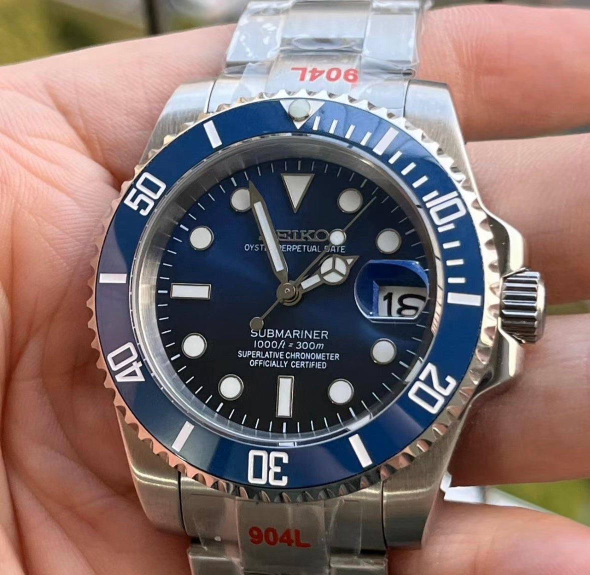 SEIKO MOD SUBMARINER NAVY MEN'S WATCH