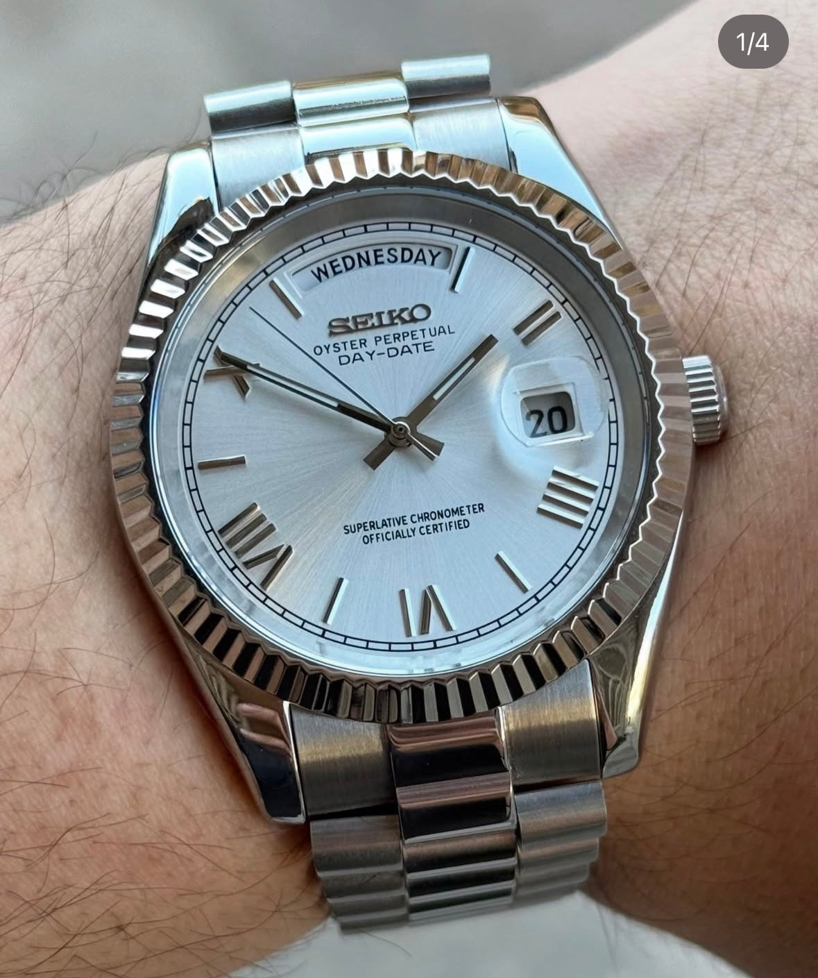 Seiko White DayDate Mod