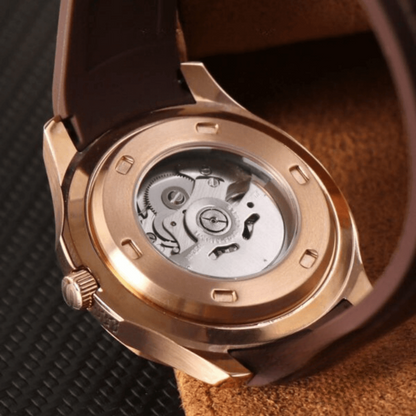 AQUA | ROSE GOLD BROWN | SILICON STRAP