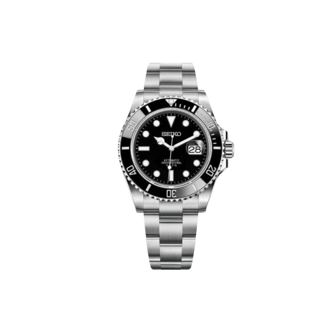SEIKO MOD SUBMARINER CLASSIC BLACK MEN'S WATCH