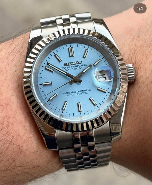 SEIKO MOD DATEJUST TIFFANY BLUE MEN'S WATCH