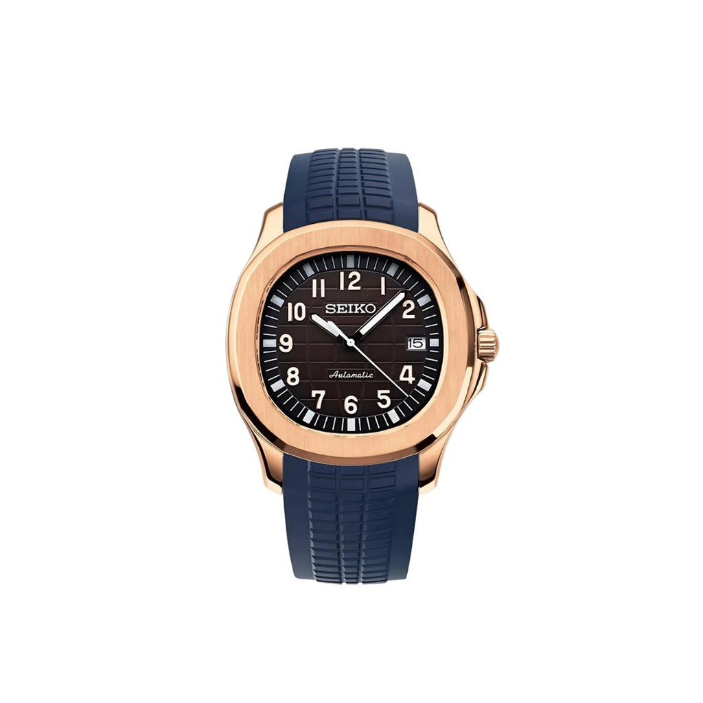 SEIKO MOD AQUANAUT BLUE BROWN MEN'S WATCH