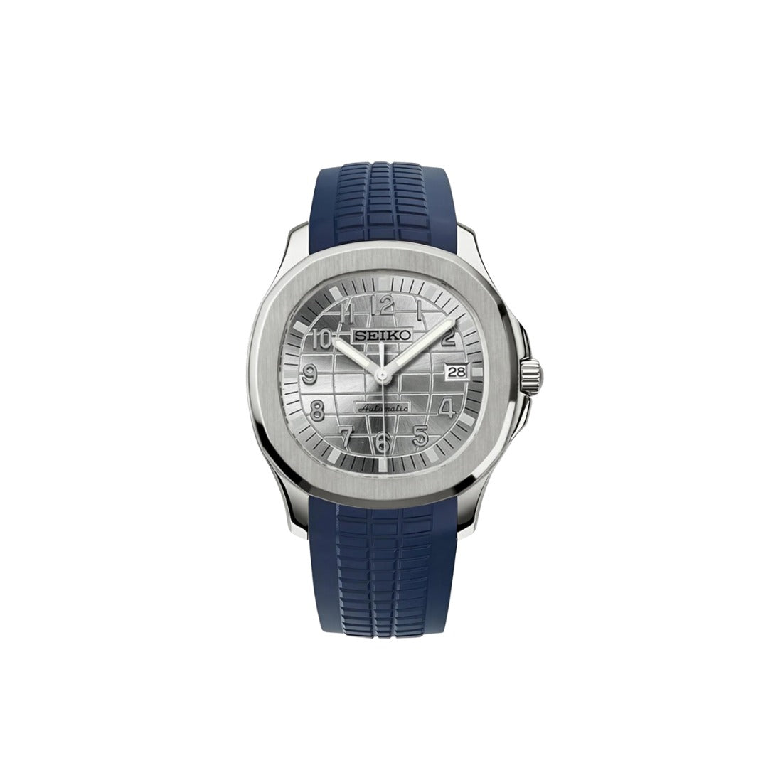 SEIKO MOD AQUANAUT BLUE TITANIUM SILVER MEN'S WATCH