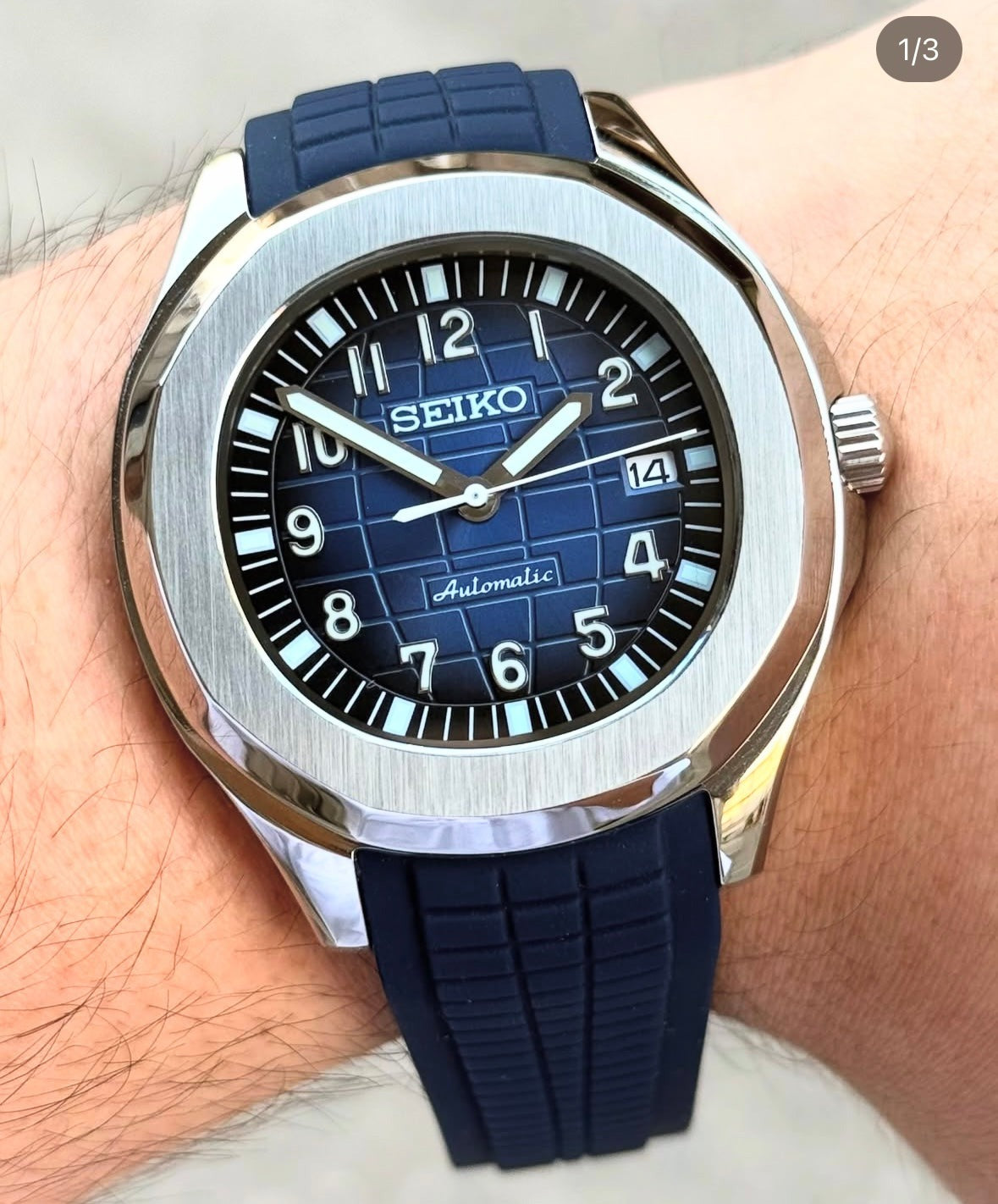 SEIKO MOD AQUANAUT NAVY MEN'S WATCH