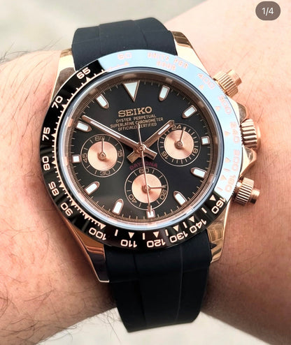 SEIKO MOD DAYTONA BRONZE (RUBBER STRAP) MEN'S WATCH