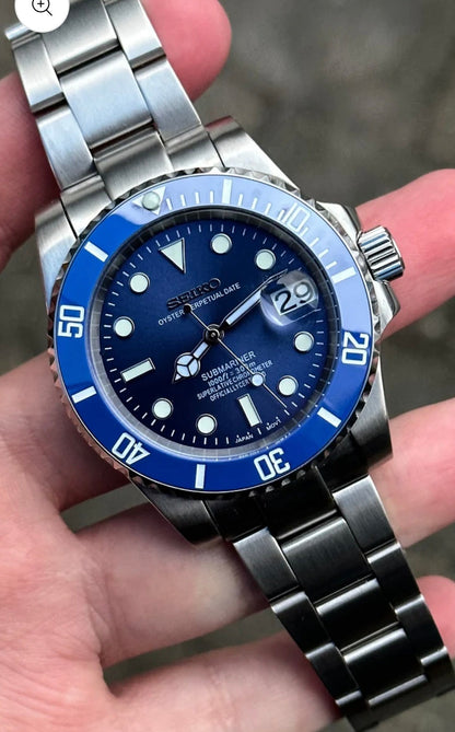 SEIKO MOD SUBMARINER SMURF MEN'S WATCH