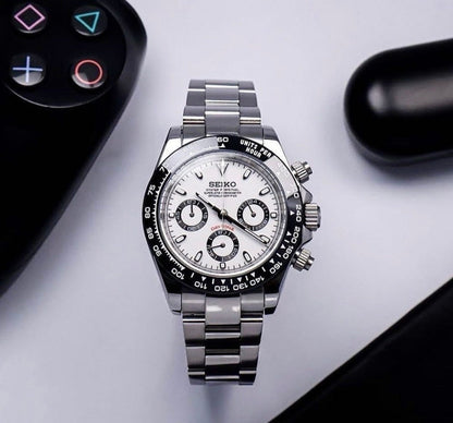 SEIKO MOD DAYTONA PANDA MEN'S WATCH