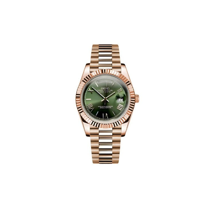 Seiko Rose Gold Green DayDate Mod