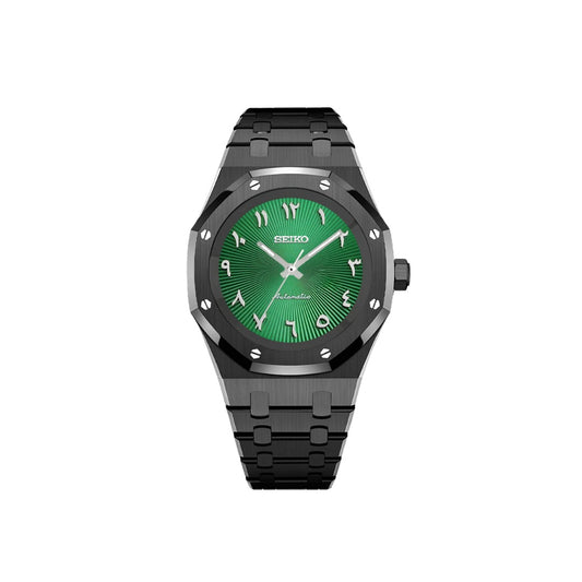 SEIKO MOD ROYAL OAK ARABIC DIAL BLACK/ GREEN DIAL