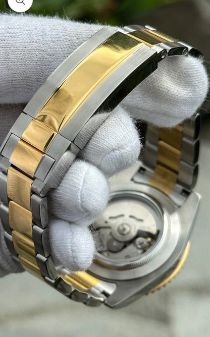 SEIKO MOD SUBMARINER TWO-TONE GOLD MEN'S WATCH