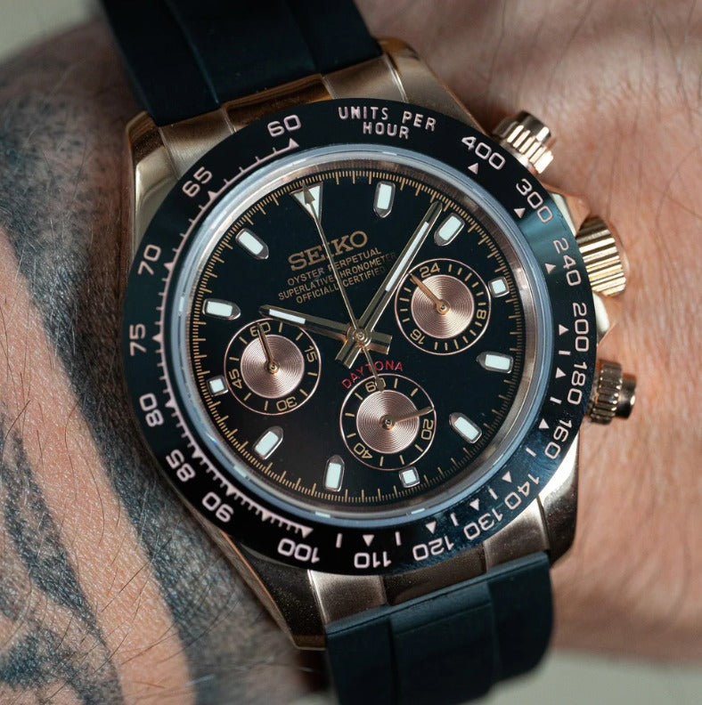 SEIKO MOD DAYTONA BRONZE (RUBBER STRAP) MEN'S WATCH