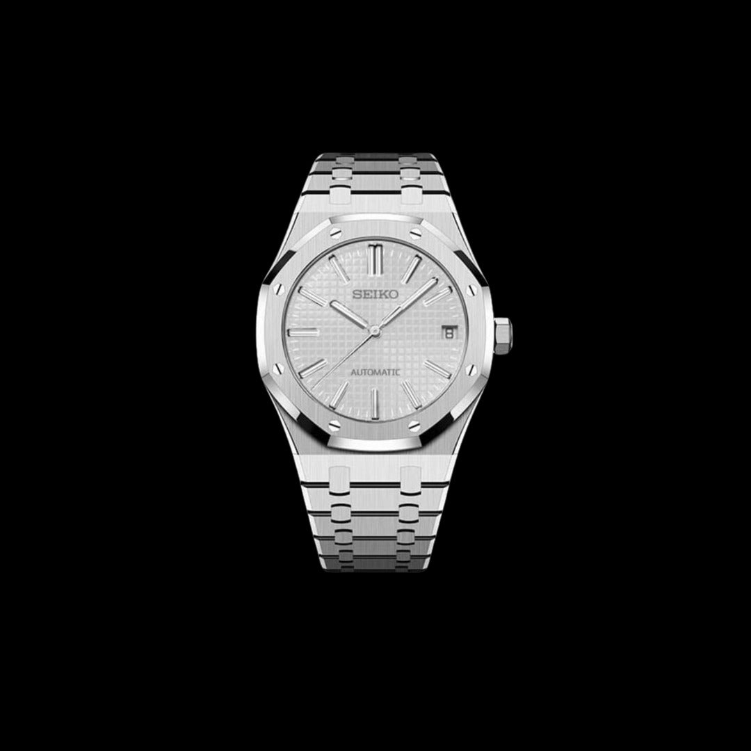 SEIKO MOD ROYAL OAK WHITE MEN'S WATCH