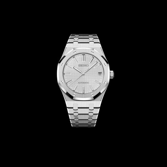 SEIKO MOD ROYAL OAK WHITE MEN'S WATCH
