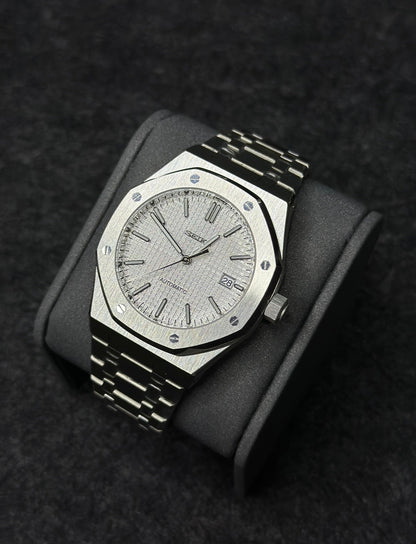 SEIKO MOD ROYAL OAK WHITE MEN'S WATCH