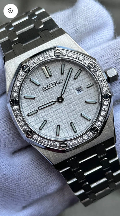 SEIKO WHITE DIAMOND ROYAL OAK WOMEN MOD
