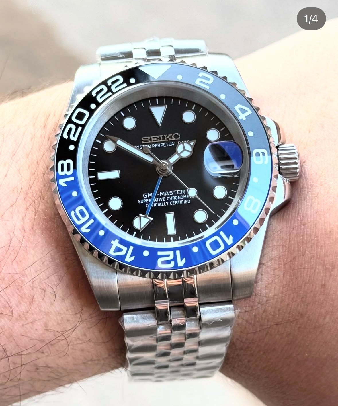 SEIKO MOD GMT CLASSIC BATMAN MEN'S WATCH