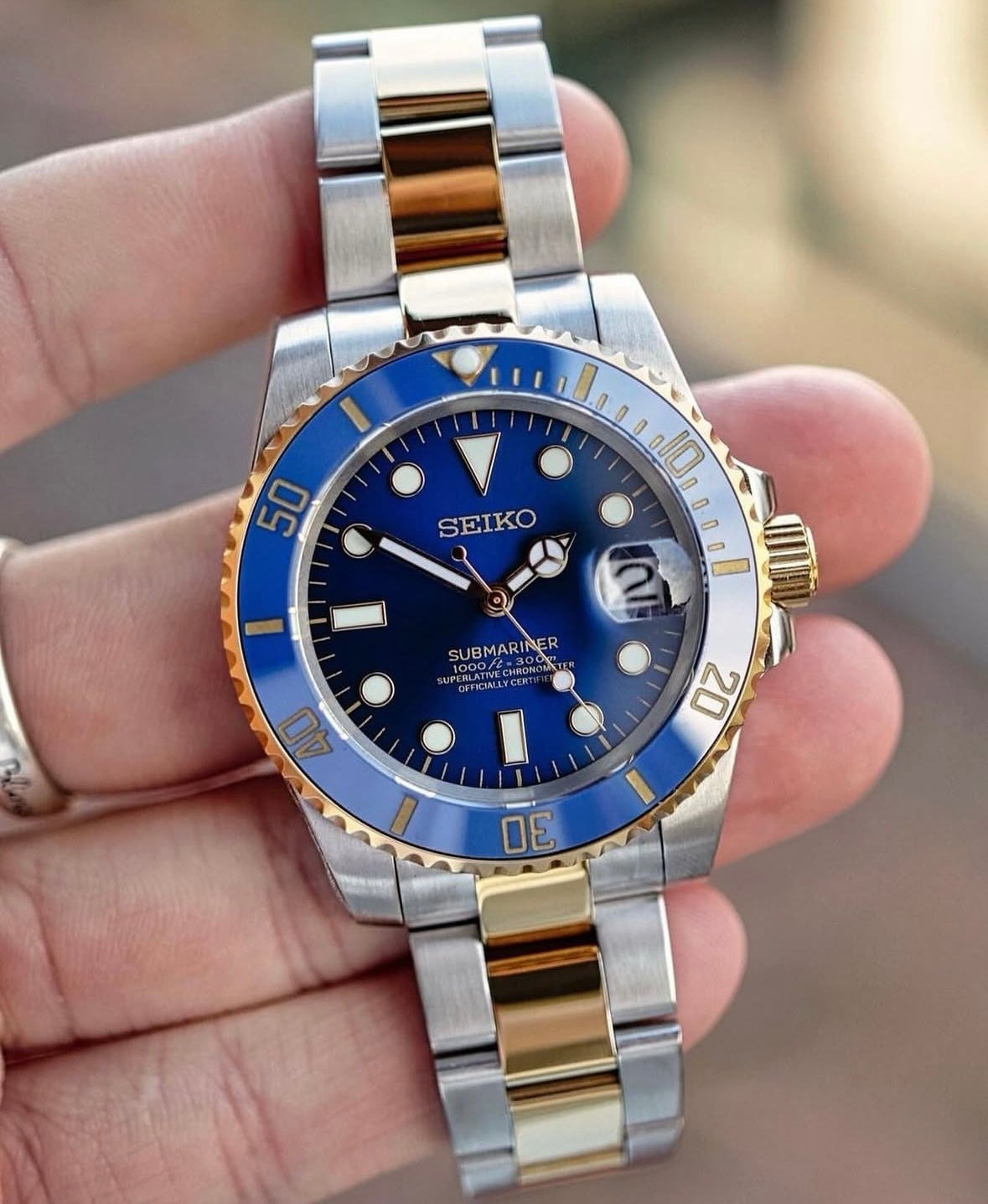 SEIKO MOD SUBMARINER BLUESY MEN'S WATCH